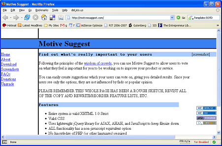 [screenshot of Motive Suggest]